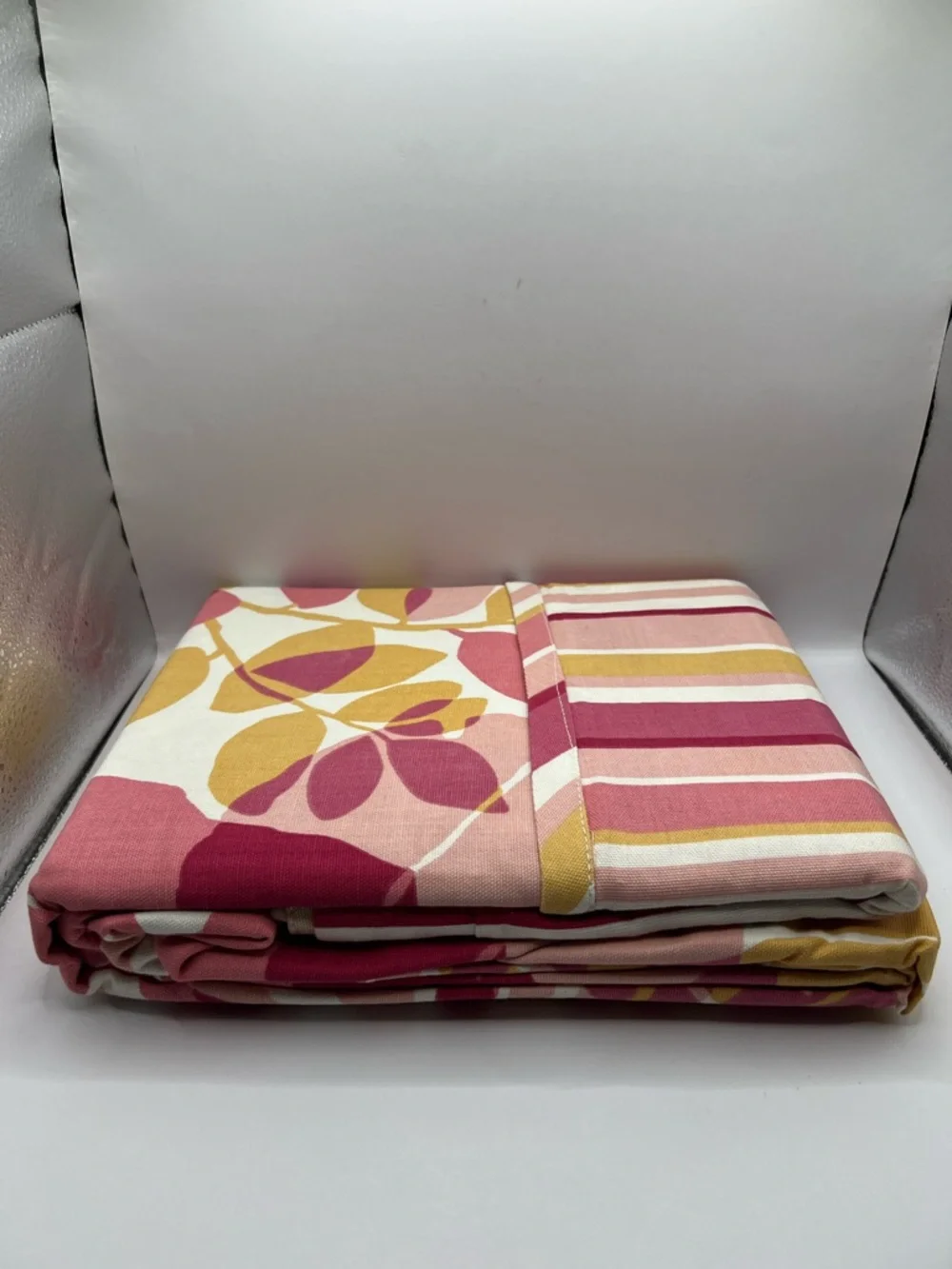 Vintage Shower Curtain Newport Layton Fusion Boho Stripes Leaves 72” x 72”